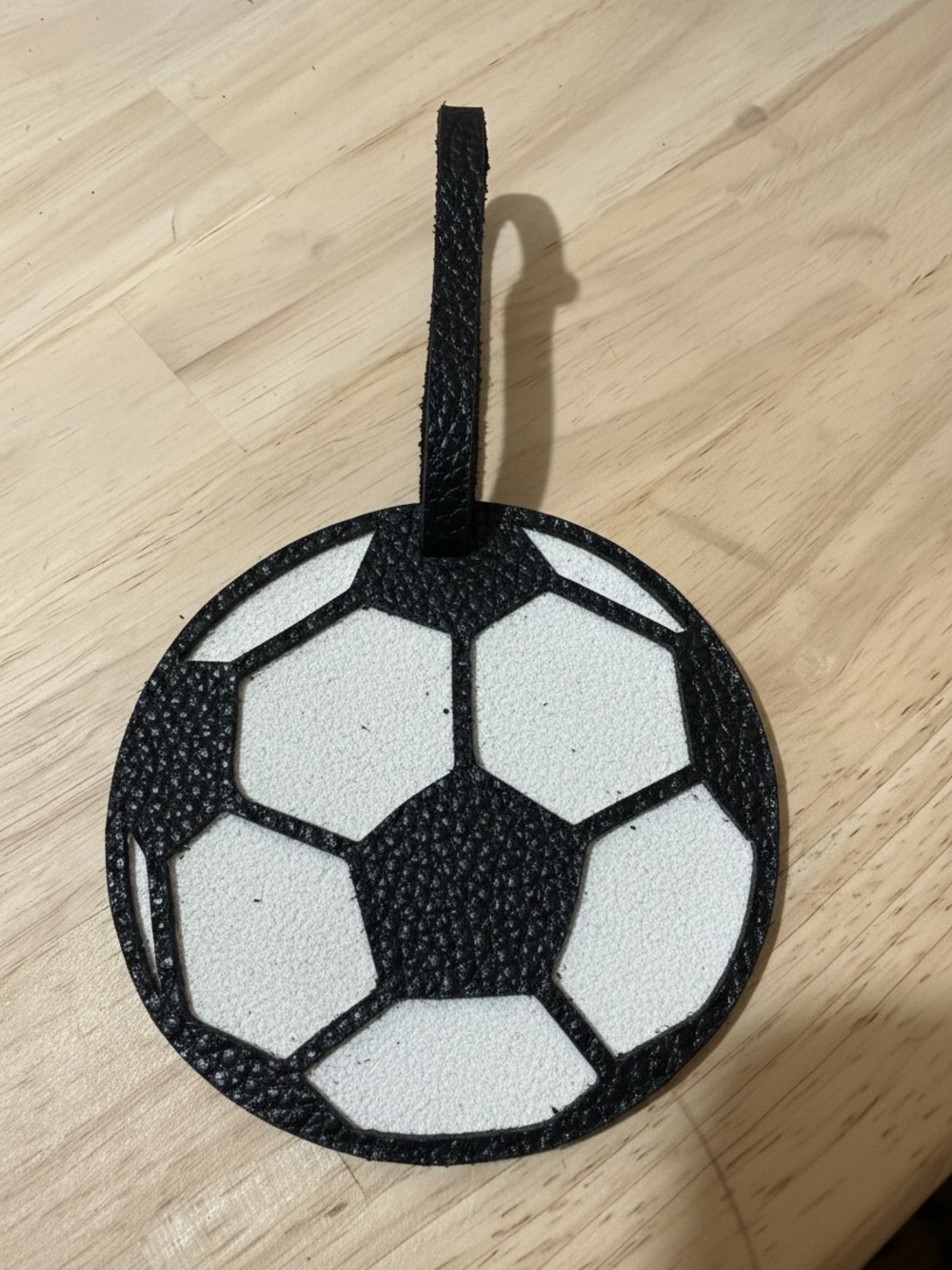 Leather Soccer Ball Bag Charm Tag - Picture 3 of 5